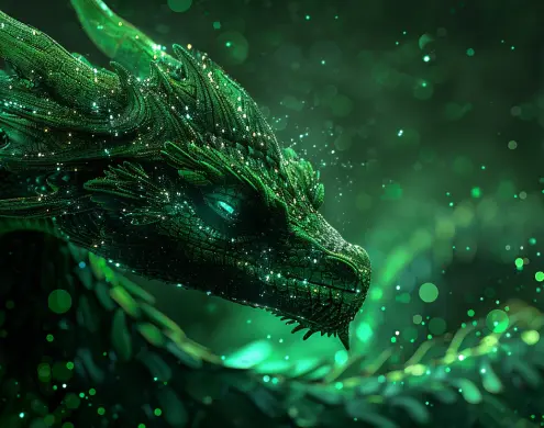 Green dragon head